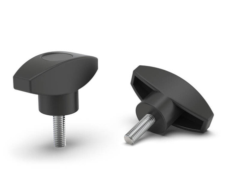 Flügelknopf mit Gewindestift und Abdeckung D-40mm, M5 x 36