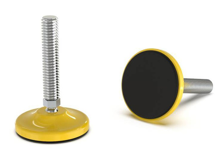 Swivel foot made of galvanized steel, non-slip D-50mm, M12 x 75mm