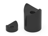 Abstandrolle mit Nut D-20mm d-6,4mm h-6mm R-10mm aus PE, Farbe schwarz.