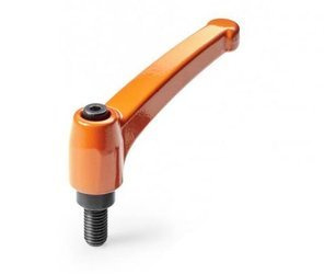 Verstellbarer Hebel aus Zinklegierung mit Gewindestift R-80mm M10 x 30mm, RAL2004 (orange)