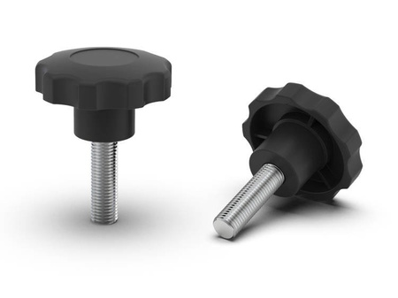 Sternknopf mit in Kunststoff eingelassener Schraube D-30mm M6 x 28mm