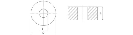 Tulejka dystansowa z tworzywa d1=d2-M4 L-8mm D-8mm, kolor czarny