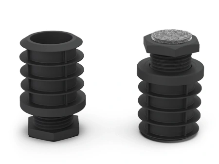 Adjustable foot for round profiles D-38mm d1-M22 L-25mm 1.5-2.0mm