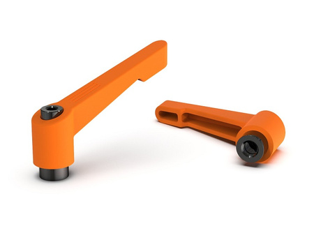 Verstellbarer Hebel mit Gewindehülse und Knopf R-78mm M8, schlankes Design, verstärkte Version, RAL2004