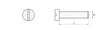 Šroub s válcovou hlavou a drážkou M10 x 12mm, DIN EN ISO 1580 (DIN 85)