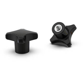 Křížový knoflík z duroplastu s závitovou vložkou D-50mm M6, DIN 6335