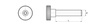 Knurled head screw with collar M4 x 28mm without slot, (DIN464/465)