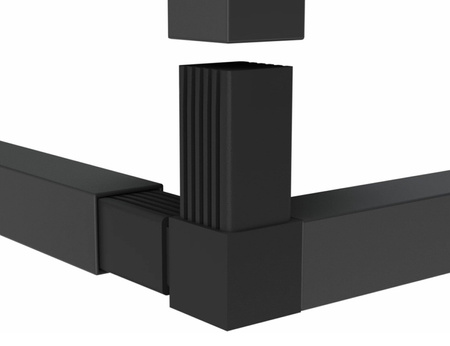 Spojovací prvek 3D pro 3 čtvercové profily A-30mm B-30mm, PA+GF30%, 1,5mm, černý