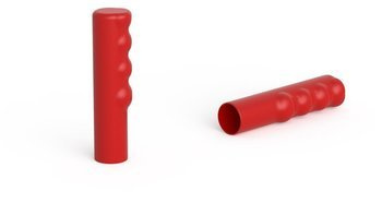 Geriffelter Griff für PVC-Rohre (weich, ca. 85° Shore A) A-25mm L-115mm, Farbe Rot.