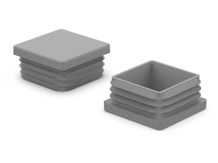 Endkappe für quadratische Profile A-63mm B-63mm, 1,5mm-4,0mm, RAL7042 (hellgrau)