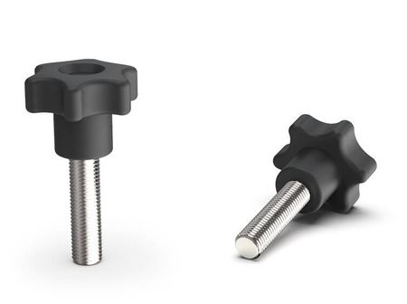 Pokrętło gwiazdowe z trzpieniem gwintowanym D-30mm M10 x 40mm