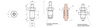 Stellstift H-33mm d2-M10x1,0mm d3-M4 d1-5mm aus oxidiertem Stahl mit Kontermutter