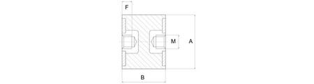 Vibration isolator type C; 60ShA; A=25 B=15; M6