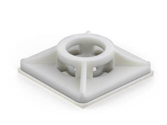 Self-adhesive base for cross mounting of cable ties A-19.0mm B-19.0mm d1-4.3mm
