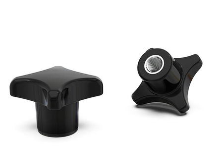 Kreuzgriff aus Duroplast, nach DIN 6335, mit Gewindebuchse D-32mm M6.