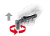 Adjustable lever made of chrome-plated zinc alloy, with a stainless steel threaded insert and metal button L-74; d1-6.