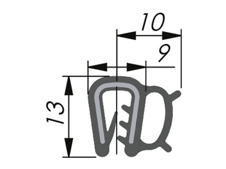 Uszczelka krawędziowa EPDM, uszczelnienie boczne, 2,0mm, 2x50mb