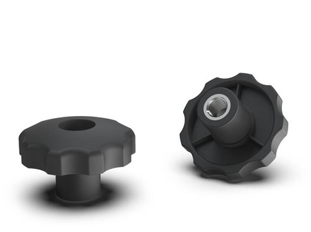 Sternknopf mit in Kunststoff eingebetteter Mutter D-50mm M8, durchgehend