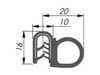 Těsnění okrajové PVC/EPDM, boční těsnění, 1,0-4,0mm, 50mb