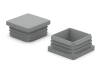 End cap for square profiles A-63mm B-63mm, 1.5mm-4.0mm, RAL7042 (light grey)