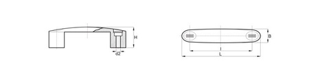 Bracket handle with through holes L-163mm I-132mm d1-8.5mm