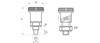 Feststellstift D-25mm d2-M12x1,5mm SW-17 d1-6mm mit Edelstahlstift und Verriegelung.