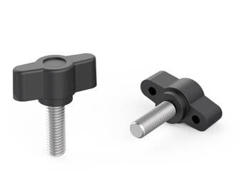 Butterfly knob with threaded stem D-28mm M5 x 25mm