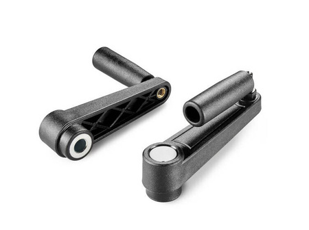 Kurbel mit klappbarem Drehgriff und glatter Buchse R-185mm d1H9-8mm