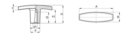 Uchwyt typu T z otworem gwintowanym A-60mm M5