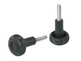 Star knob with threaded spindle, with a long offset D-52mm, H-50mm, M10