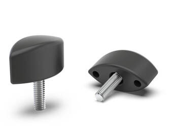 Butterfly knob with threaded stem D-26mm M6 x 10mm