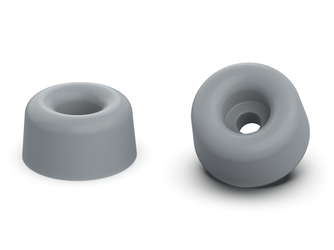 Anschraubbarer Gleitfuß D-19,0mm H-13mm d1-4,0mm, grauer Gummi