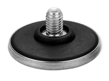 Fixed flat foot D-40mm M8 x 30mm with metal cap