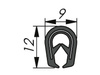 PVC-Kantenschutz, 9x12mm, 1,0-3,0mm, 100m