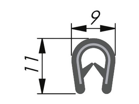 PVC edge guard, 9x11mm, 1.0-2.5mm, 100m