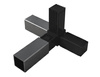 3D-Verbindungselement für 4 quadratische Profile A-13,5mm B-13,5mm, 1,25mm, schwarz