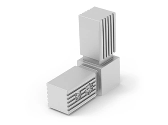 Winkelverbinder für 2 quadratische Profile (Typ L) A-30mm B-30mm, 2,0mm, RAL7047 (Signalschwarz)