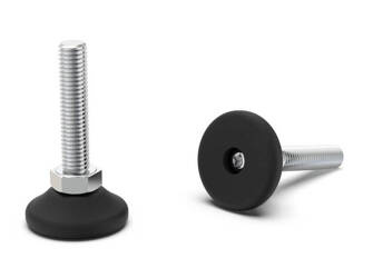 Adjustable levelling foot D-30mm M10 x 80mm,  version with hex socket