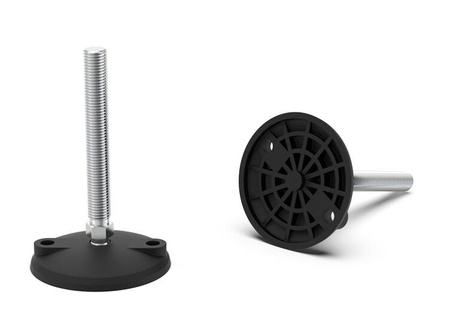 Swivel foot with mounting holes D-80mm M12 x 125mm