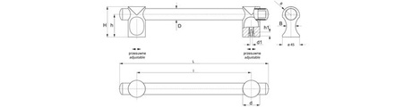 Rohový držák s nastavitelným rozestupem konzol L - 360, H - 60