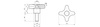 Kreuzgriff mit Gewindestift D-32mm M6 x 20mm