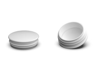 Zaślepka do profili okrągłych D-45mm, 1,0mm-2,5mm, kolor biały
