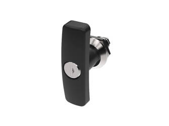 Quarter-turn lock with T-handle, common key IL101, black 18/45