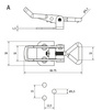 Draw latch with holes, Type A, galvanized steel