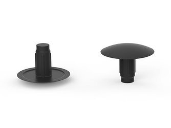 Dekorativer Abdeckstopfen zur Verschließung von Öffnungen D-12mm d-2,5mm S-5mm, schwarz.