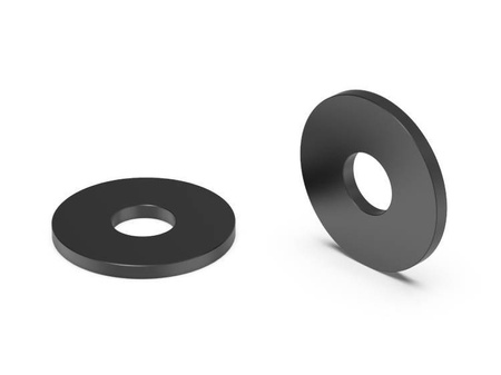 Unterlegscheibe M5 D-15mm d-5,3mm h-1,2mm, ähnlich DIN34816 (DIN9021), Farbe Schwarz.