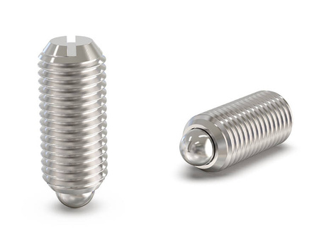 Threaded catch with pin and screwdriver slot H-16mm, d1-M8, INOX