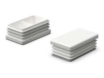 End cap for rectangular profiles A-45mm B-25mm, 1.0mm-2.5mm, white color