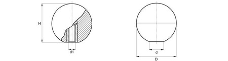 Kulový držák s závitovou pouzdrem D-15mm M5