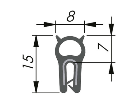 Uszczelka krawędziowa EPDM, uszczelnienie górne, 0,5-1,5mm, 4x50mb